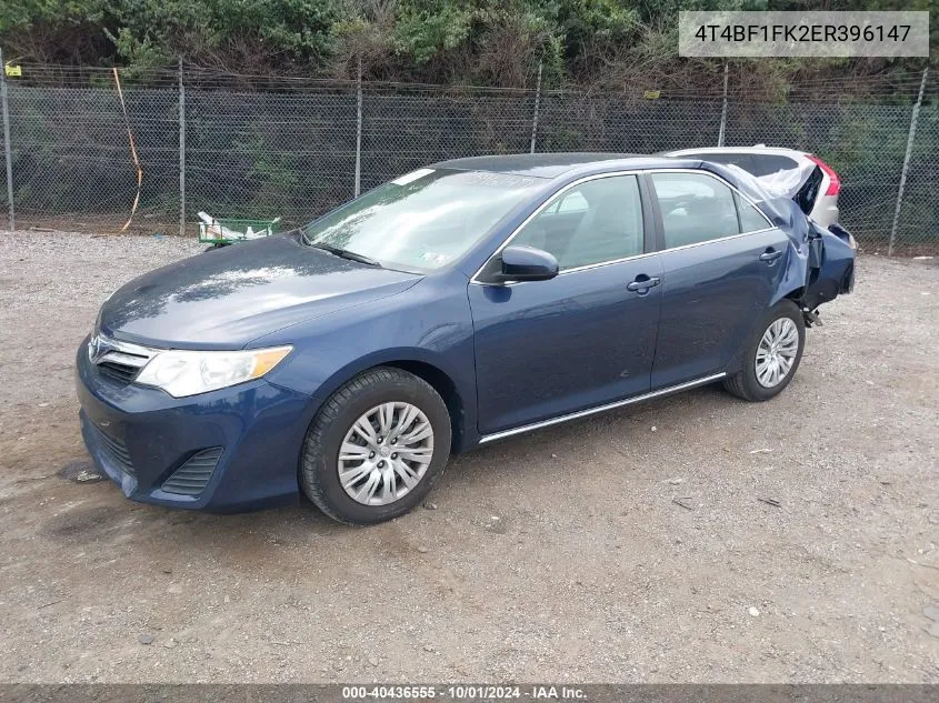 2014 Toyota Camry Le VIN: 4T4BF1FK2ER396147 Lot: 40436555