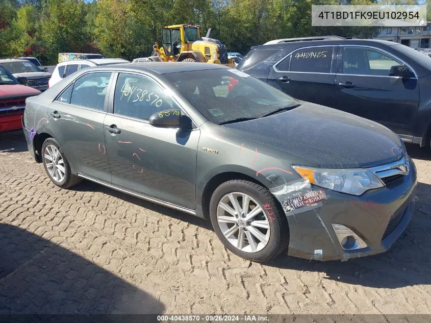 2014 Toyota Camry Hybrid Hybrid/Le/Xle VIN: 4T1BD1FK9EU102954 Lot: 40438570