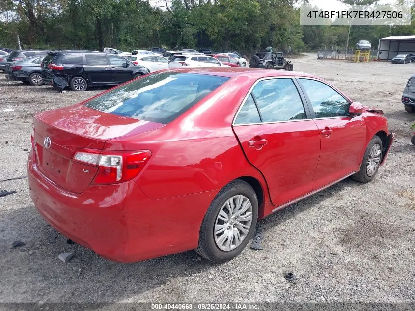 2014 Toyota Camry Le VIN: 4T4BF1FK7ER427506 Lot: 40440668