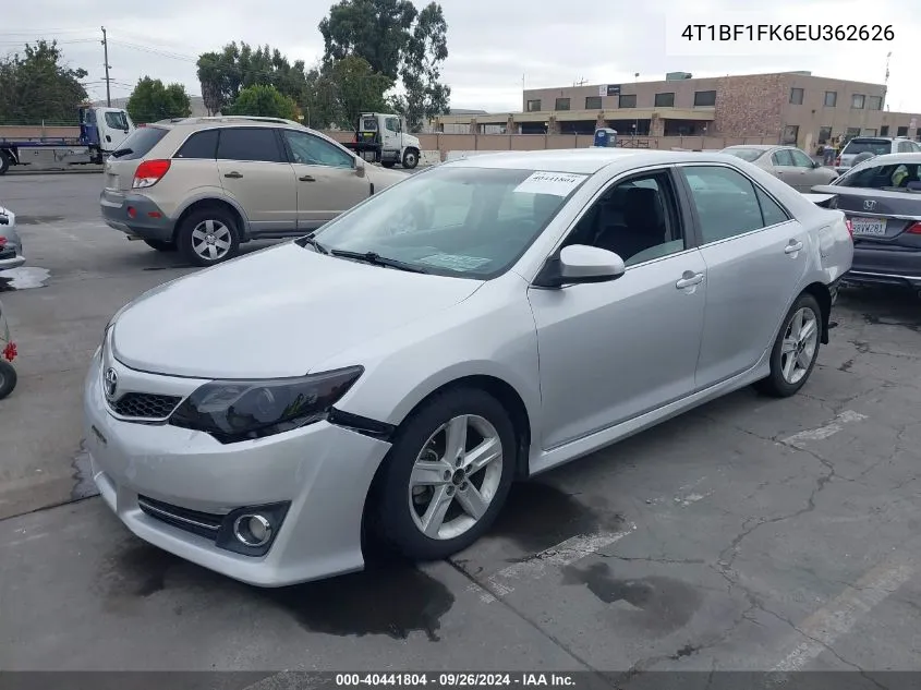 2014 Toyota Camry L/Se/Le/Xle VIN: 4T1BF1FK6EU362626 Lot: 40441804