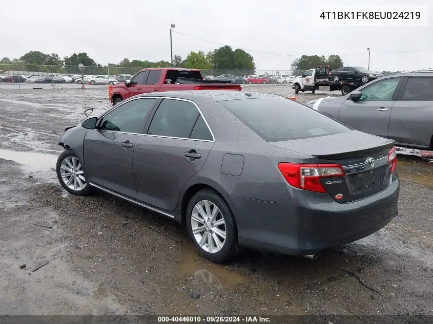 2014 Toyota Camry Se/Xle VIN: 4T1BK1FK8EU024219 Lot: 40446010