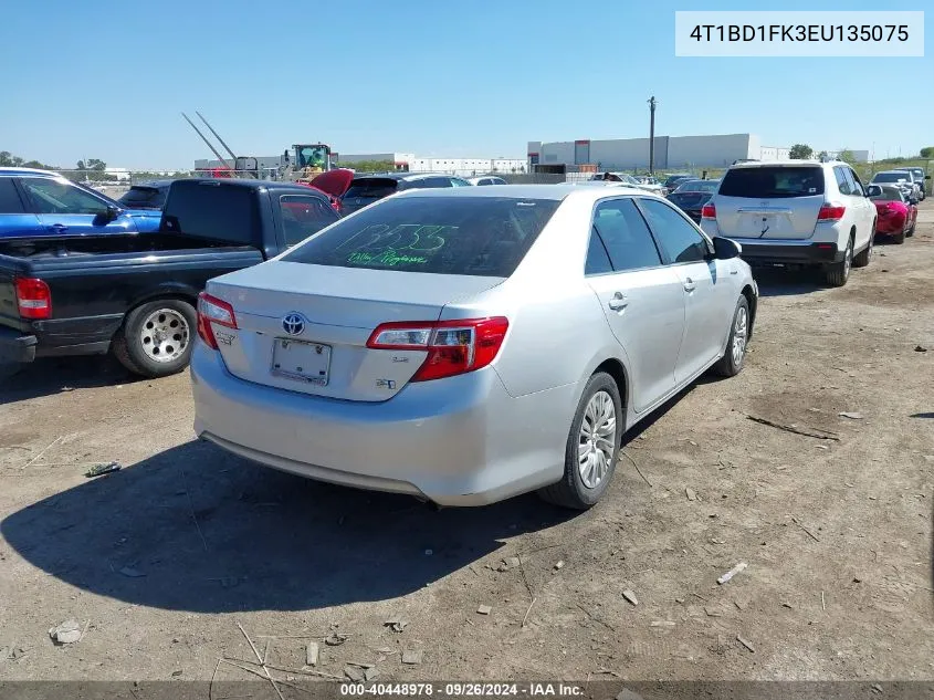 2014 Toyota Camry Hybrid Hybrid/Le/Xle VIN: 4T1BD1FK3EU135075 Lot: 40448978