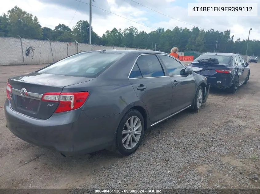 2014 Toyota Camry Xle VIN: 4T4BF1FK9ER399112 Lot: 40451130