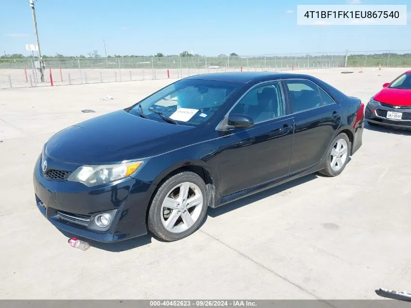 4T1BF1FK1EU867540 2014 Toyota Camry Se