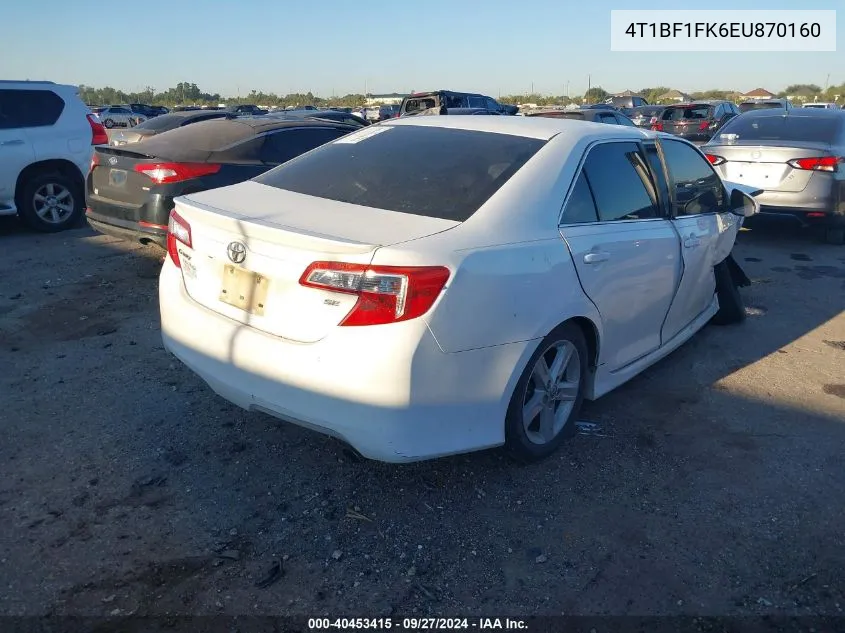 4T1BF1FK6EU870160 2014 Toyota Camry Se