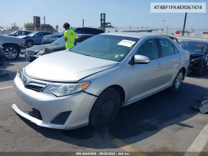 2014 Toyota Camry Le VIN: 4T4BF1FK4ER367474 Lot: 40453608