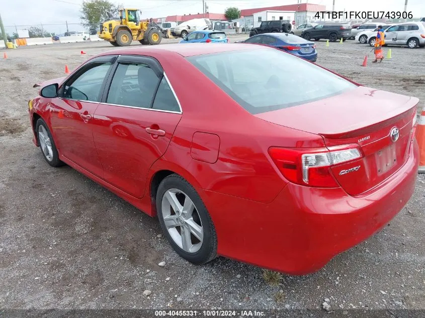 2014 Toyota Camry Se VIN: 4T1BF1FK0EU743906 Lot: 40455331