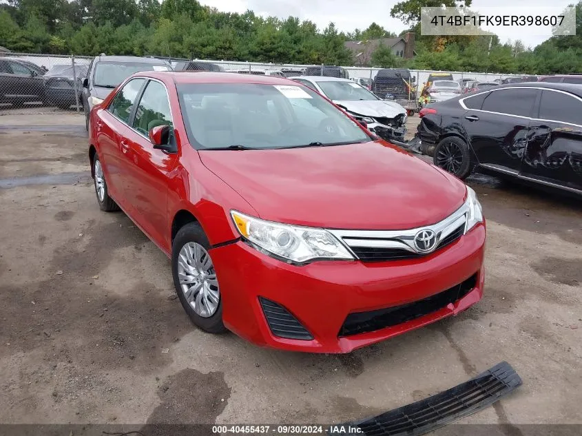 2014 Toyota Camry Le VIN: 4T4BF1FK9ER398607 Lot: 40455437