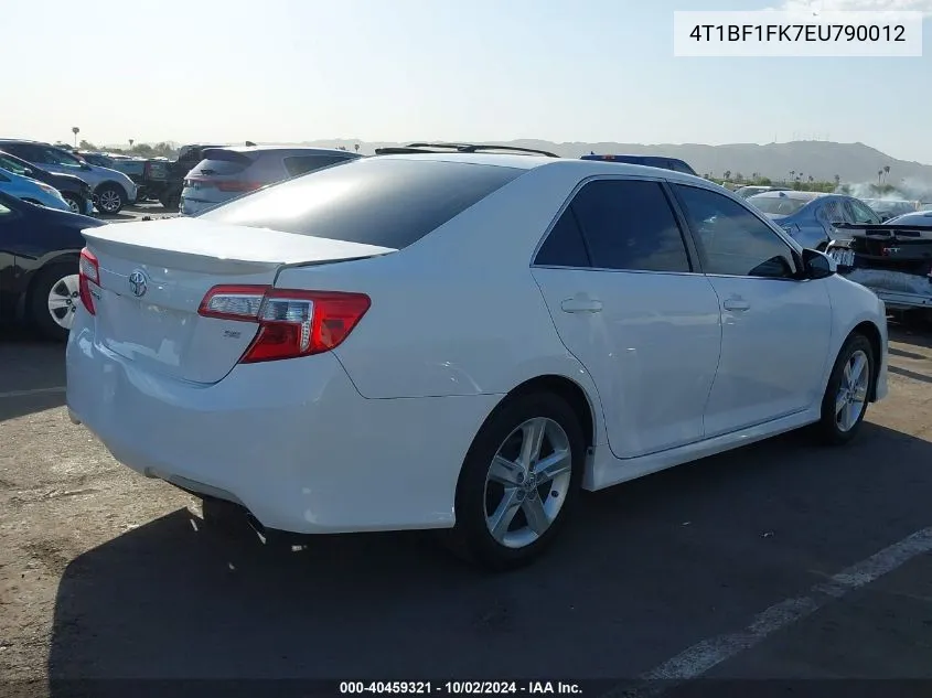 2014 Toyota Camry Se VIN: 4T1BF1FK7EU790012 Lot: 40459321