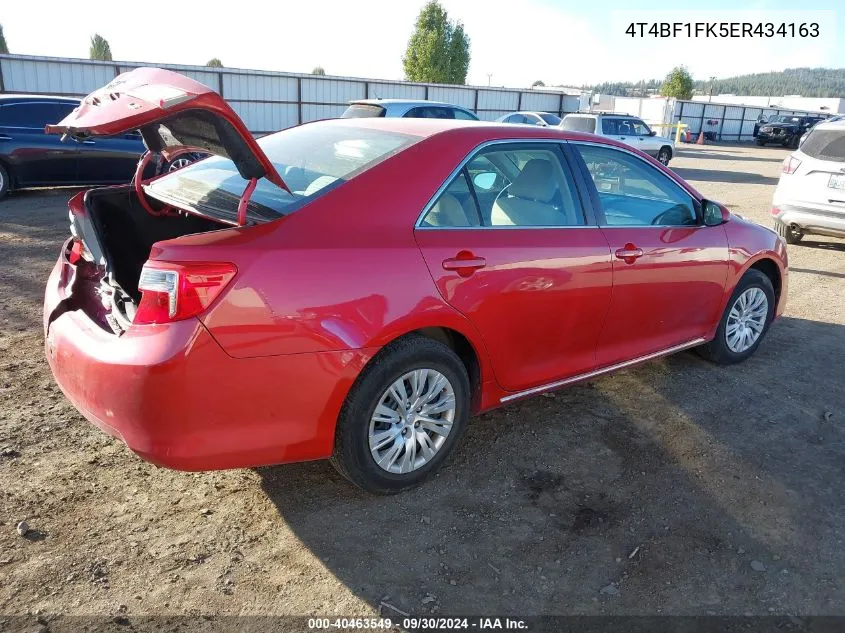 2014 Toyota Camry Le VIN: 4T4BF1FK5ER434163 Lot: 40463549