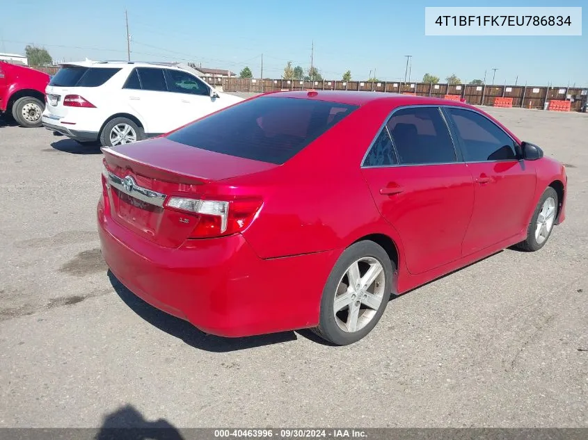 2014 Toyota Camry L/Se/Le/Xle VIN: 4T1BF1FK7EU786834 Lot: 40463996