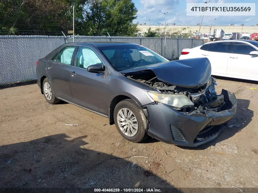 2014 Toyota Camry Le VIN: 4T1BF1FK1EU356569 Lot: 40466259