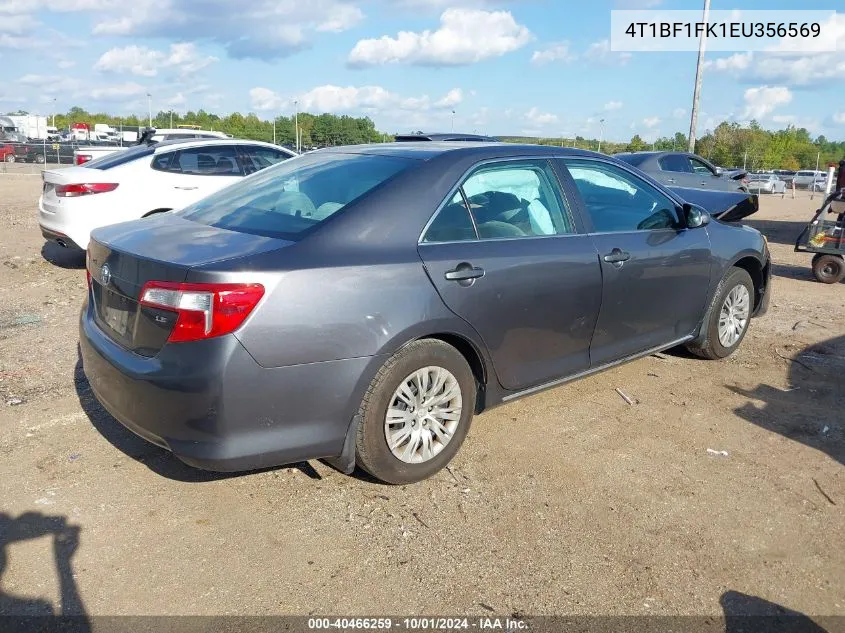 2014 Toyota Camry Le VIN: 4T1BF1FK1EU356569 Lot: 40466259