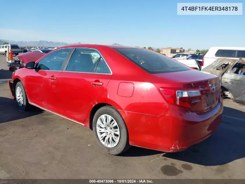 2014 Toyota Camry Le VIN: 4T4BF1FK4ER348178 Lot: 40473086