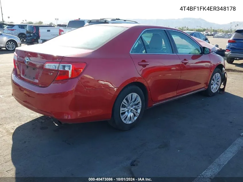 4T4BF1FK4ER348178 2014 Toyota Camry Le