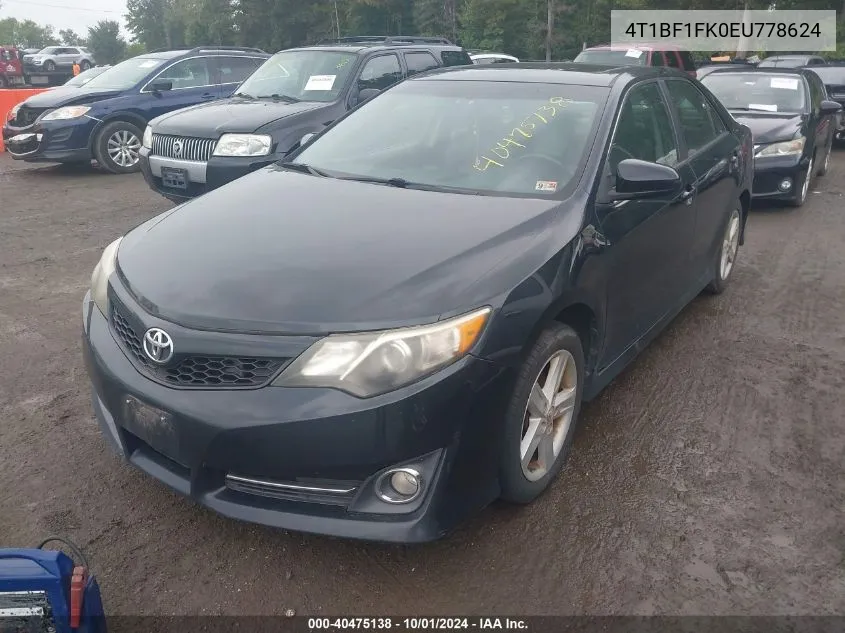 2014 Toyota Camry L/Se/Le/Xle VIN: 4T1BF1FK0EU778624 Lot: 40475138