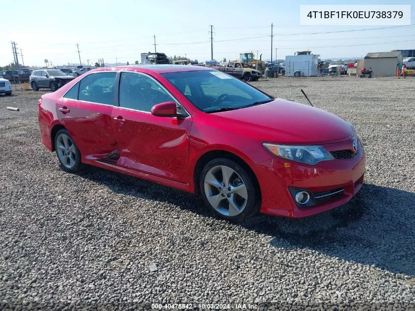 2014 Toyota Camry Se Sport VIN: 4T1BF1FK0EU738379 Lot: 40475842