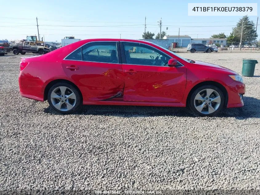 2014 Toyota Camry Se Sport VIN: 4T1BF1FK0EU738379 Lot: 40475842