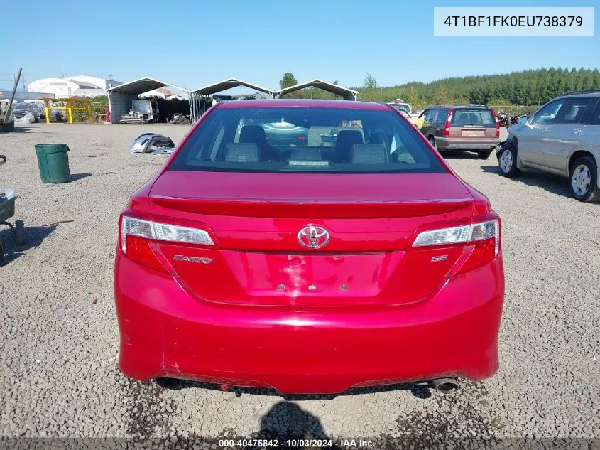 2014 Toyota Camry Se Sport VIN: 4T1BF1FK0EU738379 Lot: 40475842