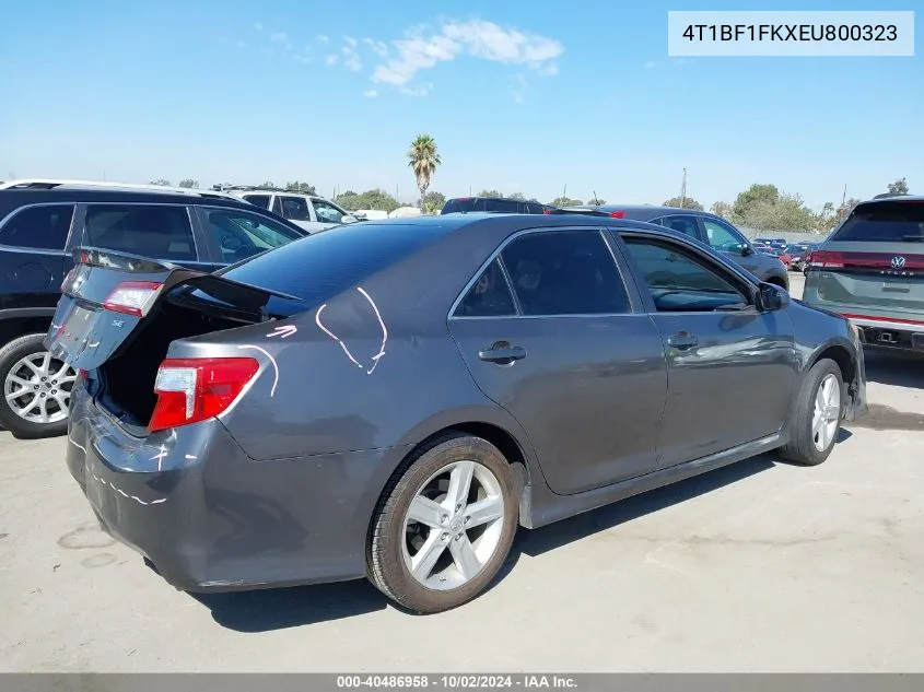 2014 Toyota Camry Se VIN: 4T1BF1FKXEU800323 Lot: 40486958