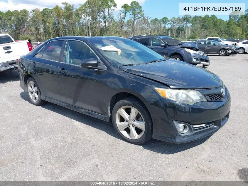 2014 Toyota Camry Se Sport VIN: 4T1BF1FK7EU357189 Lot: 40487316