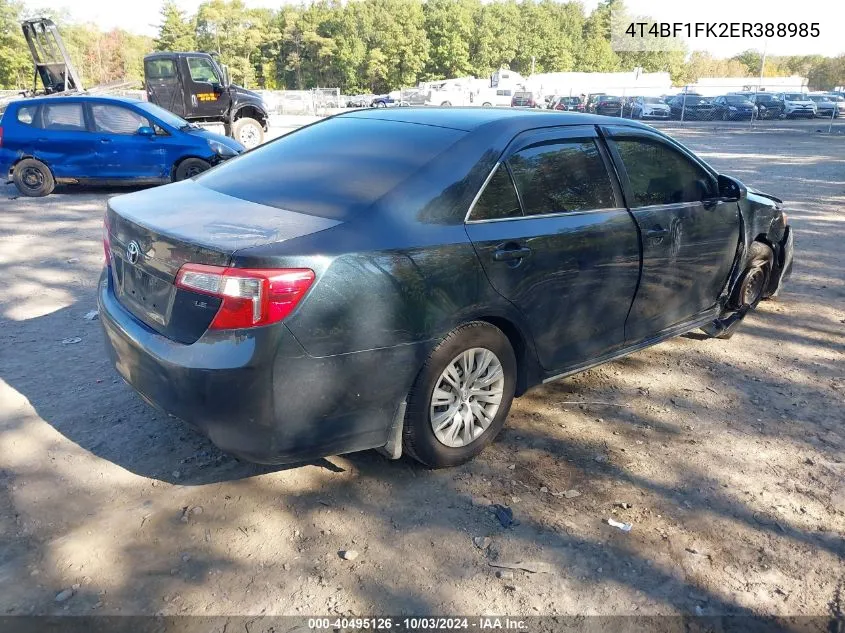 4T4BF1FK2ER388985 2014 Toyota Camry Le