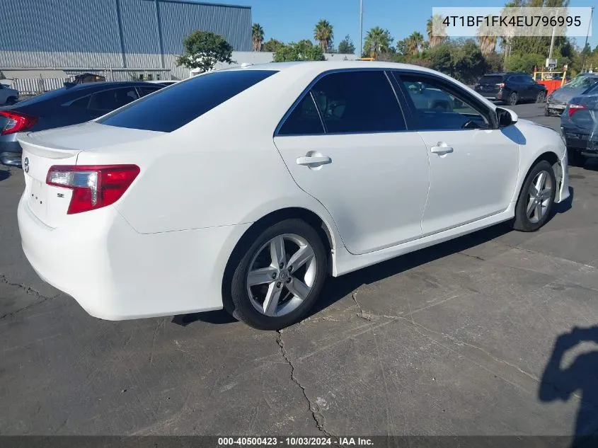 2014 Toyota Camry Se VIN: 4T1BF1FK4EU796995 Lot: 40500423