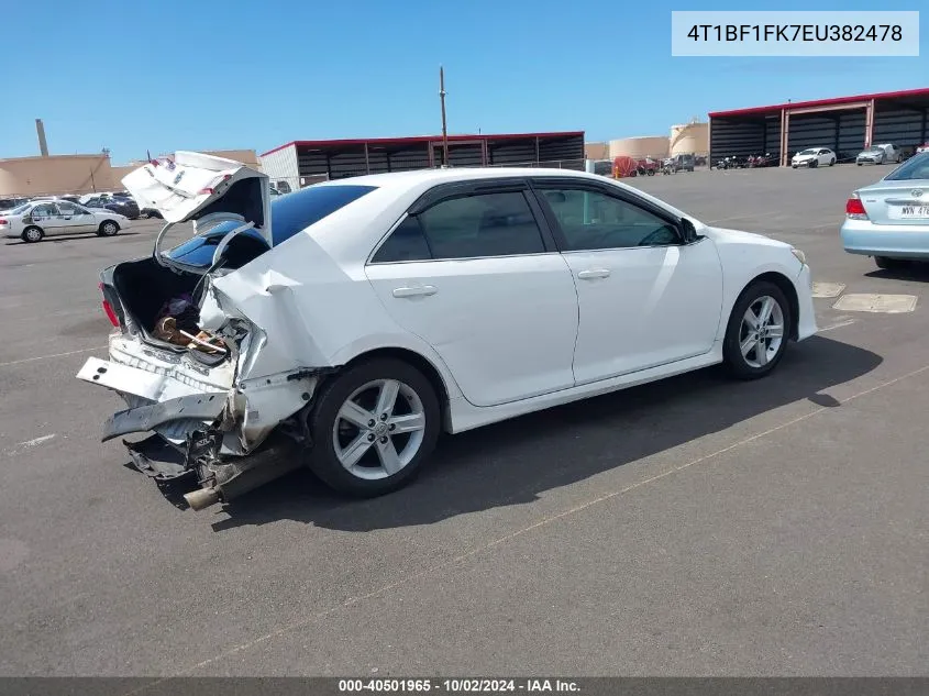 2014 Toyota Camry Se VIN: 4T1BF1FK7EU382478 Lot: 40501965