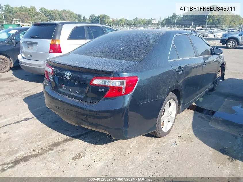 2014 Toyota Camry Se VIN: 4T1BF1FK8EU345911 Lot: 40528325