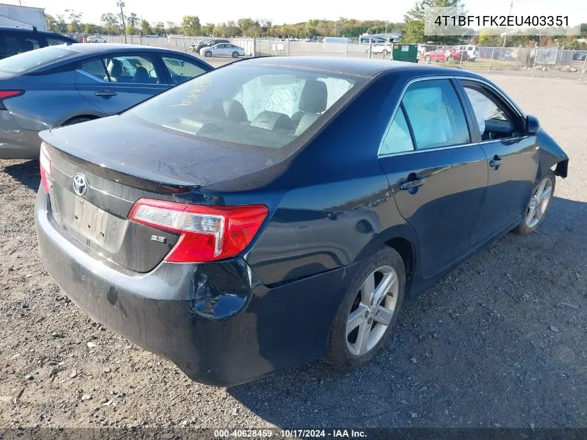 4T1BF1FK2EU403351 2014 Toyota Camry Se