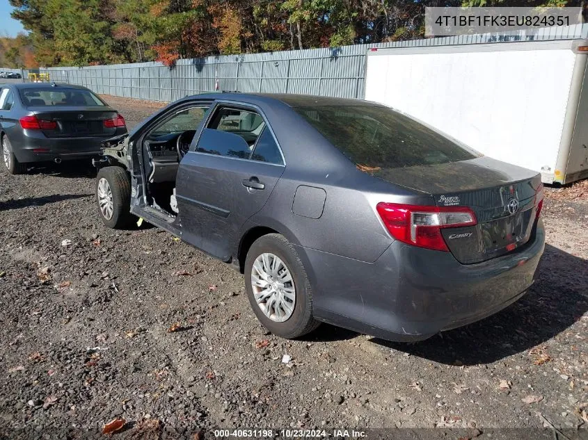 2014 Toyota Camry Le VIN: 4T1BF1FK3EU824351 Lot: 40631198