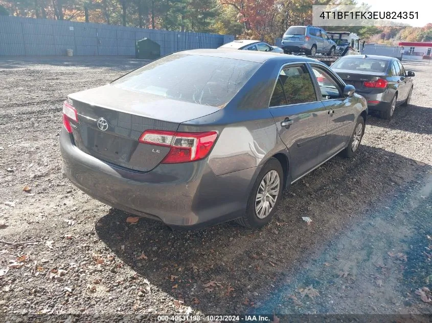 2014 Toyota Camry Le VIN: 4T1BF1FK3EU824351 Lot: 40631198