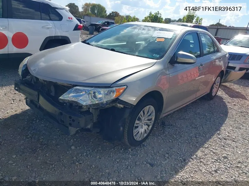 2014 Toyota Camry Le VIN: 4T4BF1FK1ER396317 Lot: 40648478