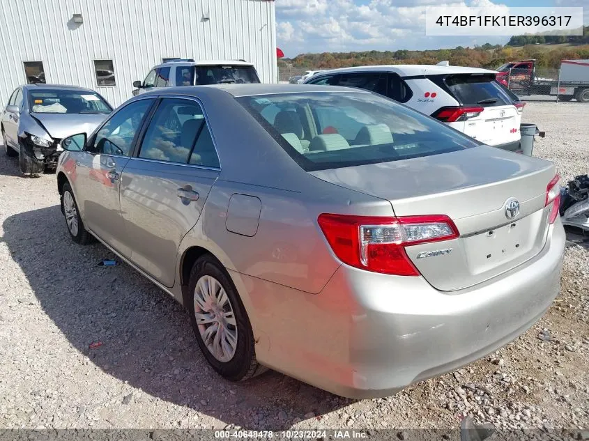 2014 Toyota Camry Le VIN: 4T4BF1FK1ER396317 Lot: 40648478