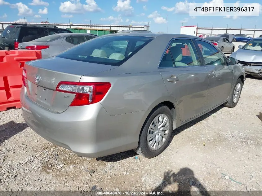 2014 Toyota Camry Le VIN: 4T4BF1FK1ER396317 Lot: 40648478