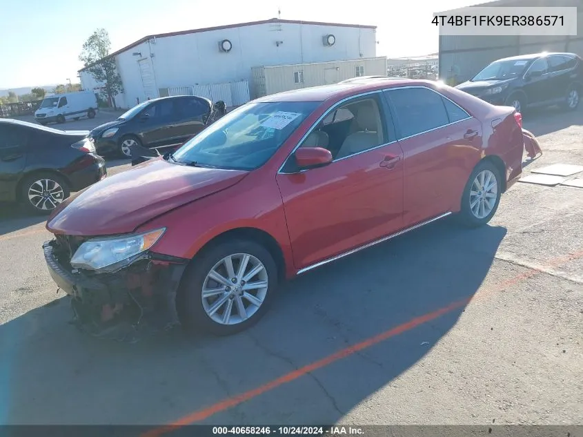 2014 Toyota Camry Xle VIN: 4T4BF1FK9ER386571 Lot: 40658246