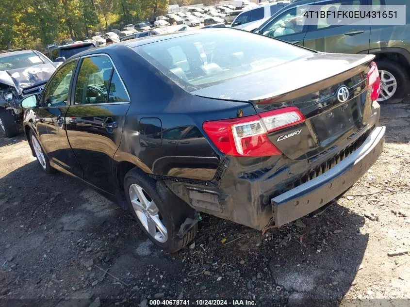 4T1BF1FK0EU431651 2014 Toyota Camry Se