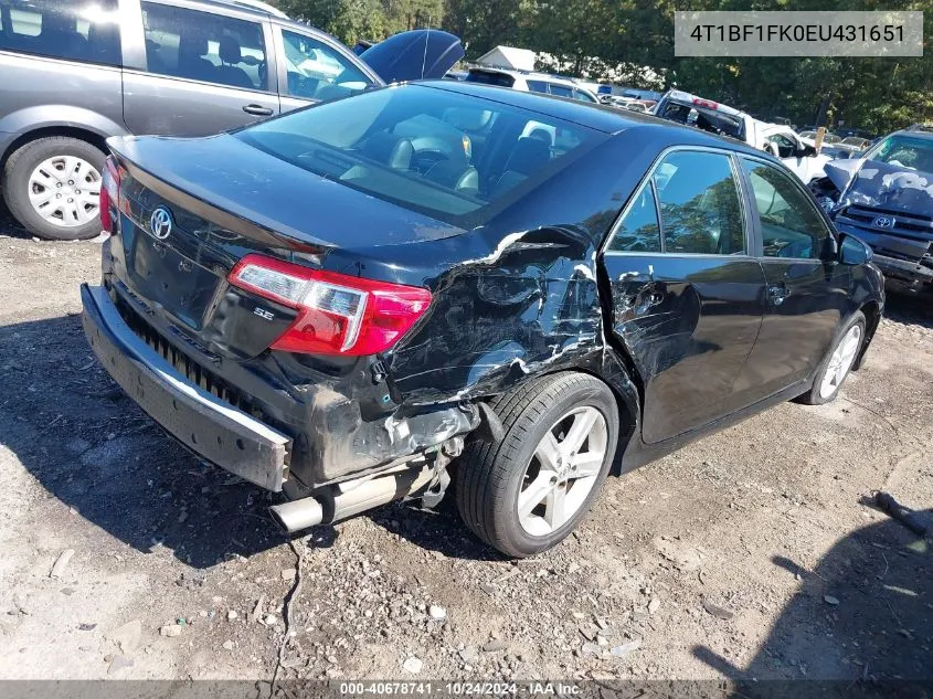 4T1BF1FK0EU431651 2014 Toyota Camry Se