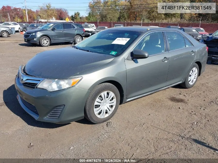 2014 Toyota Camry Le VIN: 4T4BF1FK2ER381549 Lot: 40679278