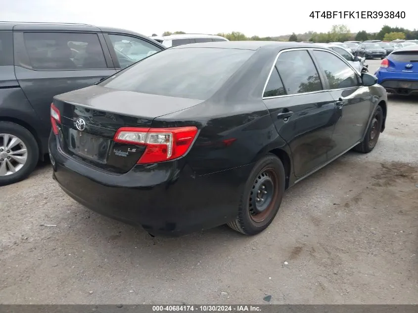 2014 Toyota Camry Le VIN: 4T4BF1FK1ER393840 Lot: 40684174