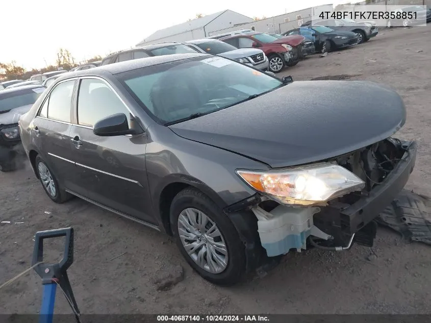 4T4BF1FK7ER358851 2014 Toyota Camry L/Se/Le/Xle