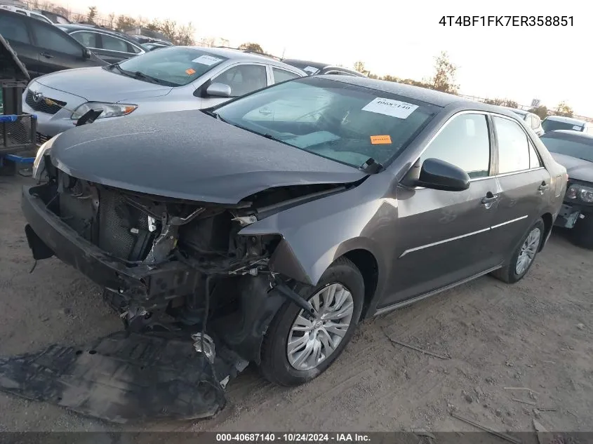 4T4BF1FK7ER358851 2014 Toyota Camry L/Se/Le/Xle