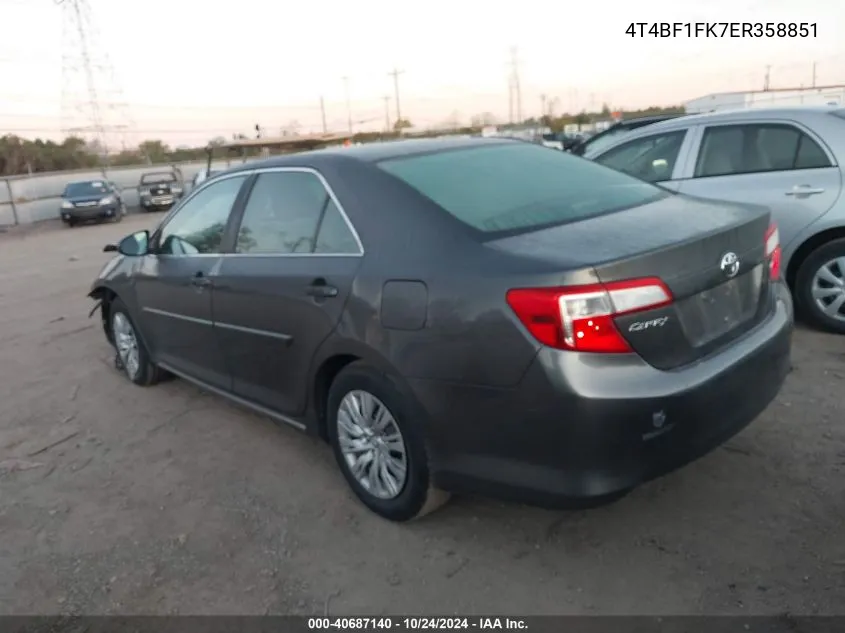 4T4BF1FK7ER358851 2014 Toyota Camry L/Se/Le/Xle