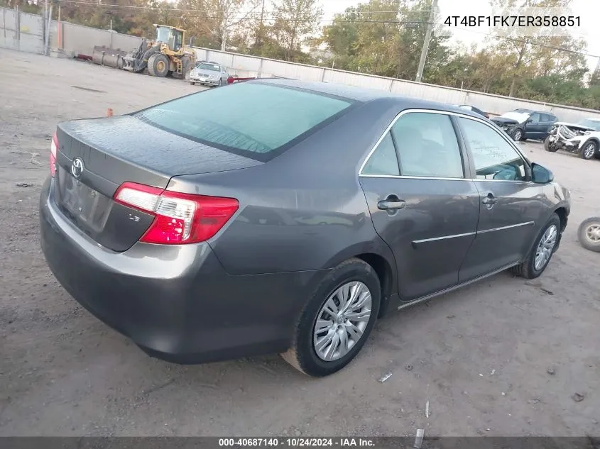 4T4BF1FK7ER358851 2014 Toyota Camry L/Se/Le/Xle