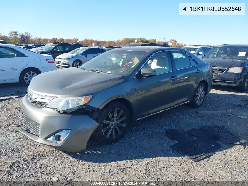 2014 Toyota Camry Xle V6 VIN: 4T1BK1FK8EU552648 Lot: 40689128