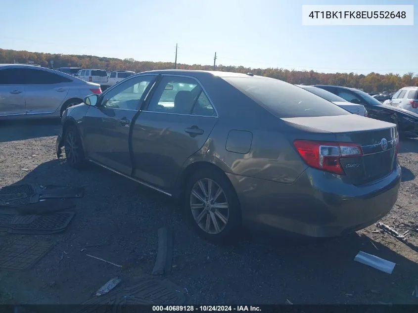 2014 Toyota Camry Xle V6 VIN: 4T1BK1FK8EU552648 Lot: 40689128