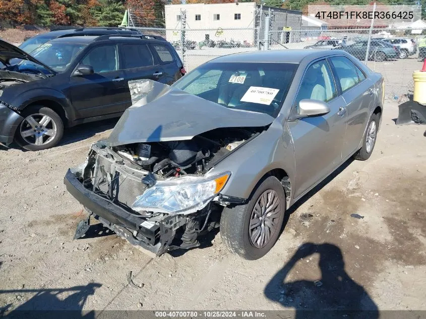 2014 Toyota Camry Le VIN: 4T4BF1FK8ER366425 Lot: 40700780