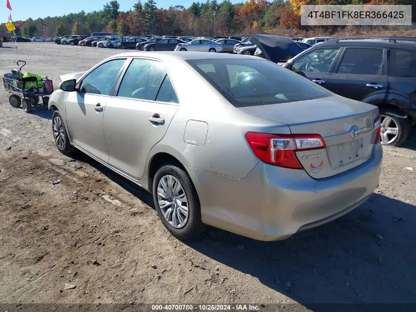 2014 Toyota Camry Le VIN: 4T4BF1FK8ER366425 Lot: 40700780