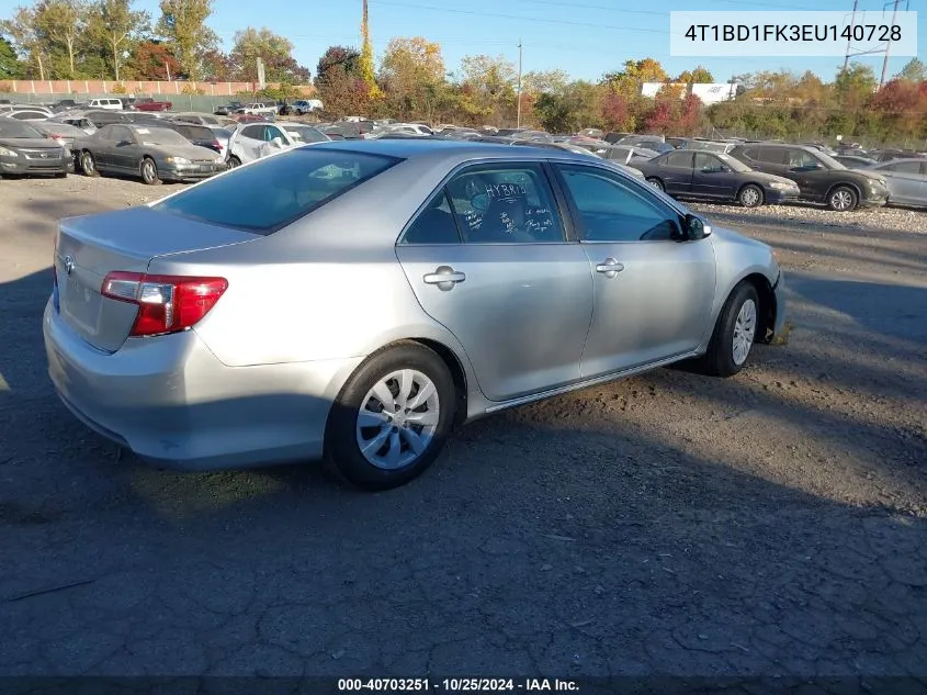 2014 Toyota Camry Hybrid Le VIN: 4T1BD1FK3EU140728 Lot: 40703251