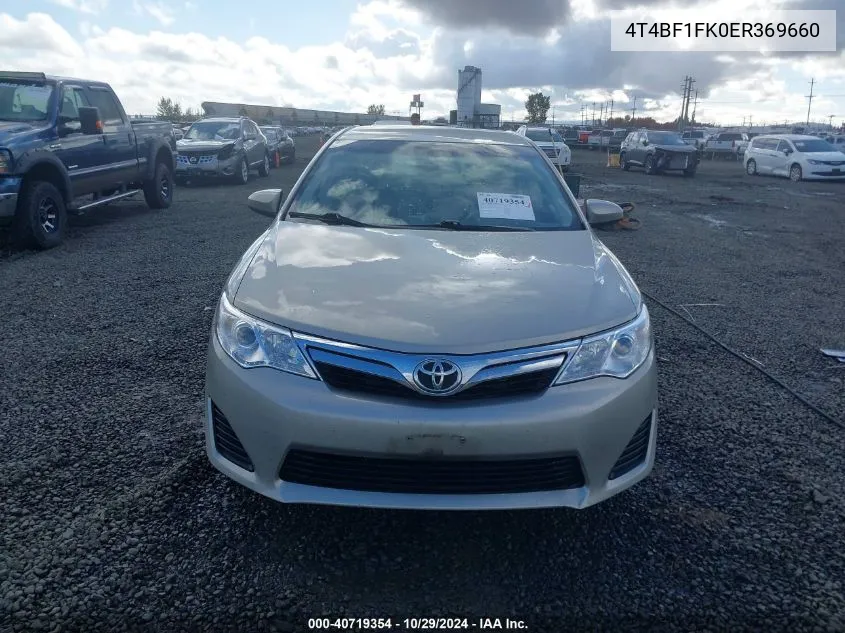 2014 Toyota Camry Le VIN: 4T4BF1FK0ER369660 Lot: 40719354